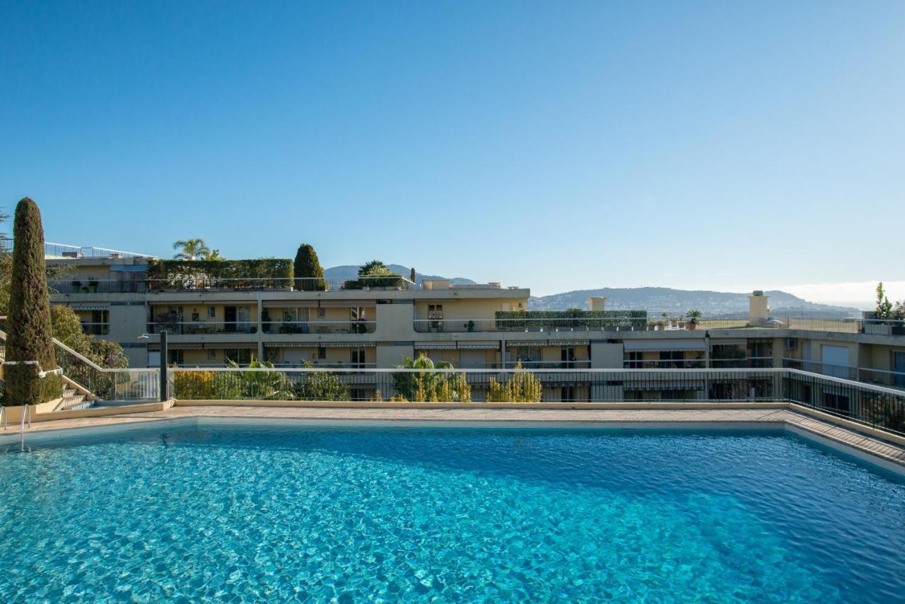 3 Pieces Vue Mer Et Piscine Quartier Parc Imperial Ницца Экстерьер фото